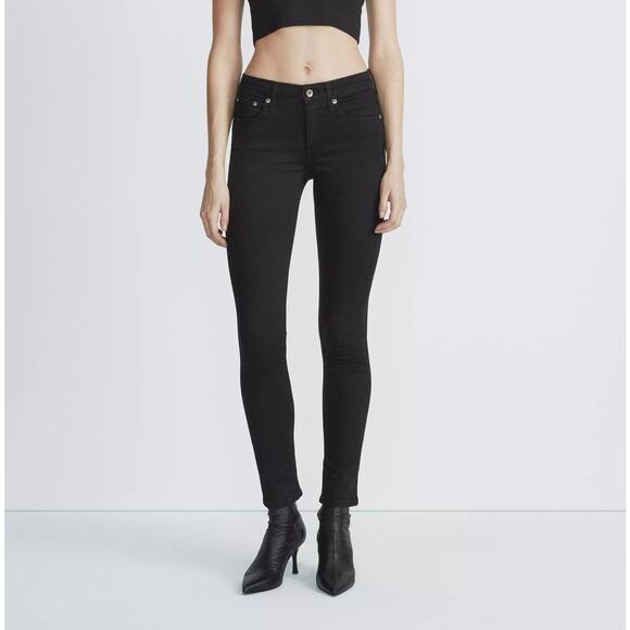 Rag & Bone Womens Cate Ankle Skinny Jeans 26 US 2 Black Mid Rise Stretch - Picture 1 of 12